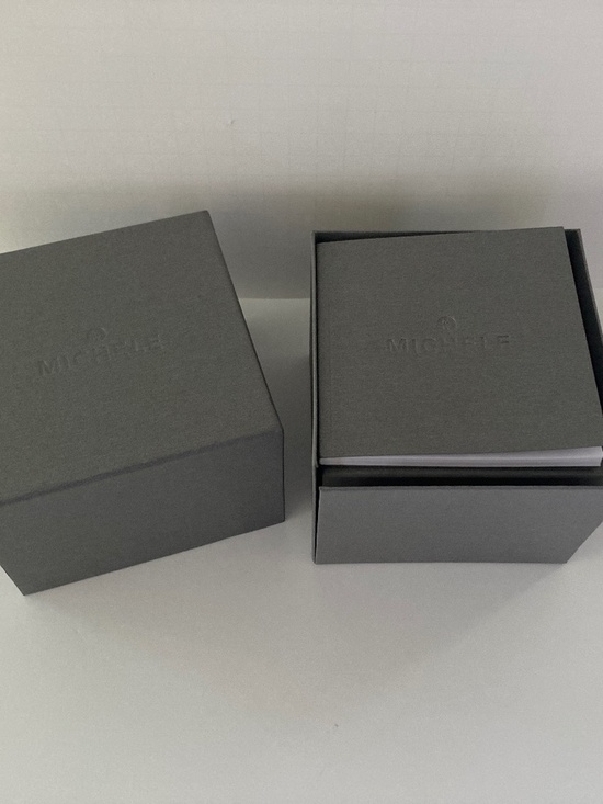 Michele Gray Watch Box/Cushion/Polishing Cloth/Manual/Warranty Card/NEVER USED!! main image 4